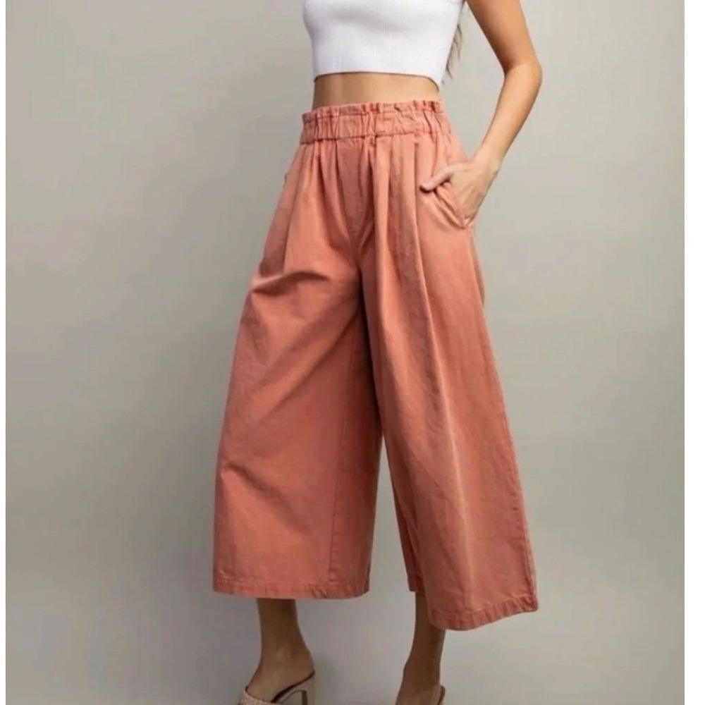 PILCRO x ANTHROPOLOGIE Wide Leg Pull-On Cropped Culotte Pants
